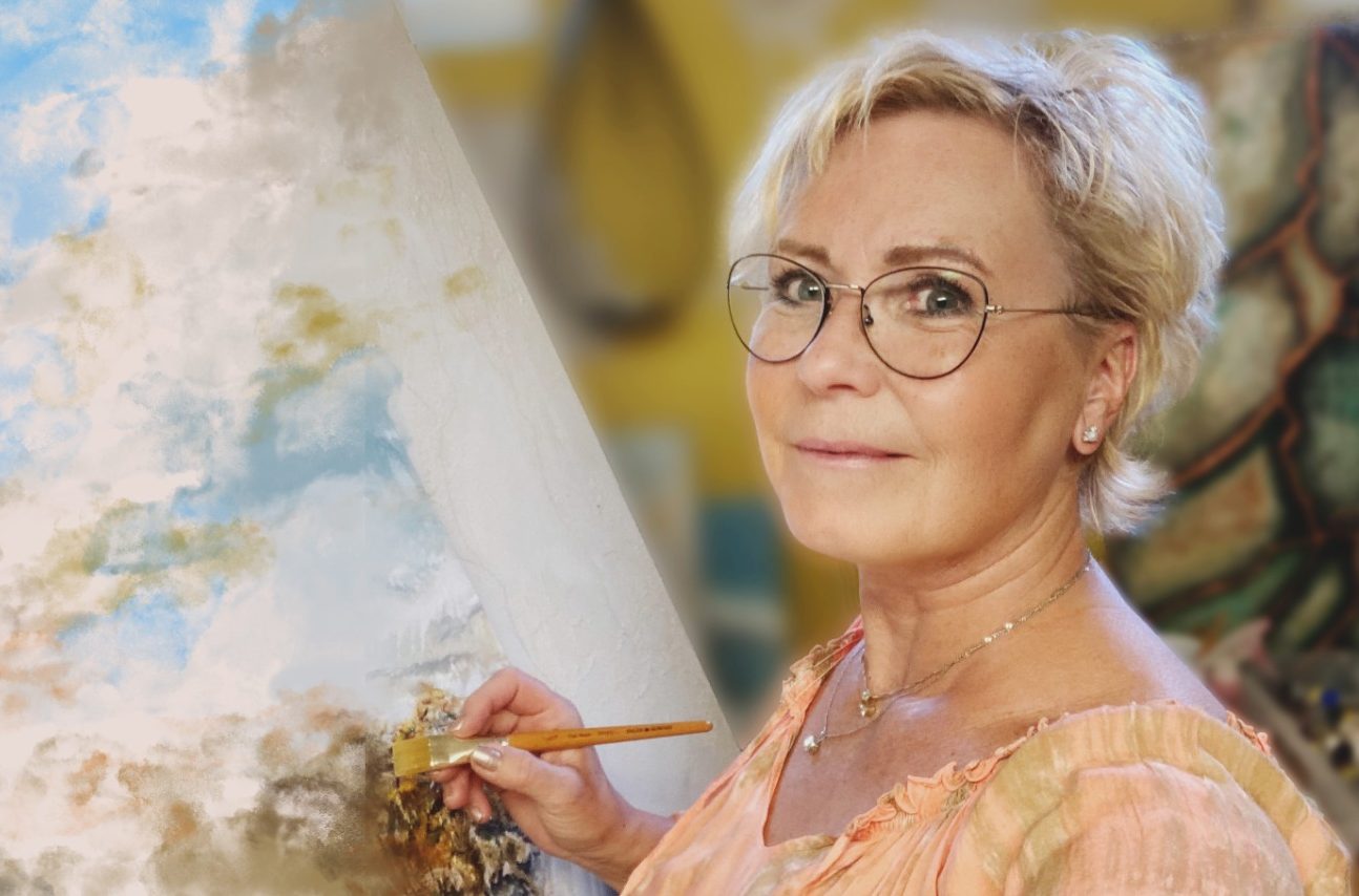 Ann Franzén konstnär Ann Franzén målar tavla